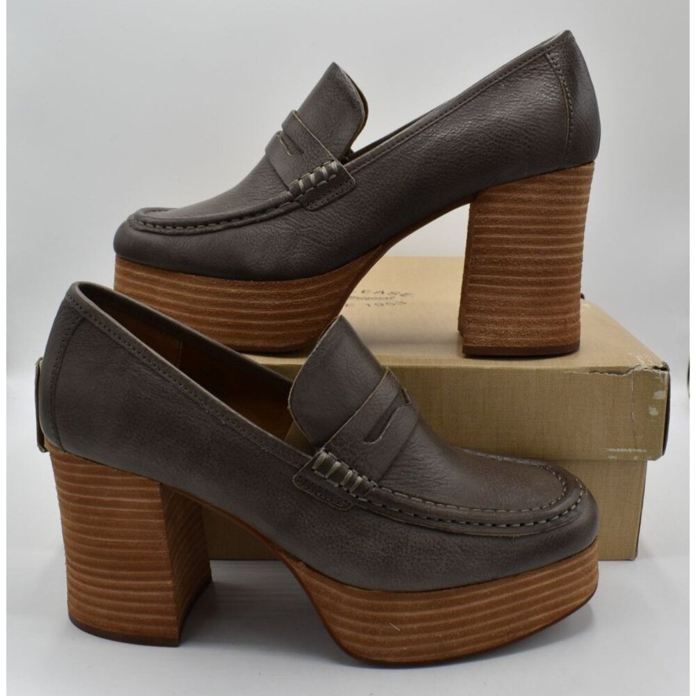 KorkEase Womens Size 10 Barbara Platform Grey Penny Loafer Pump Shoes - Picture 11 of 13